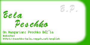 bela peschko business card